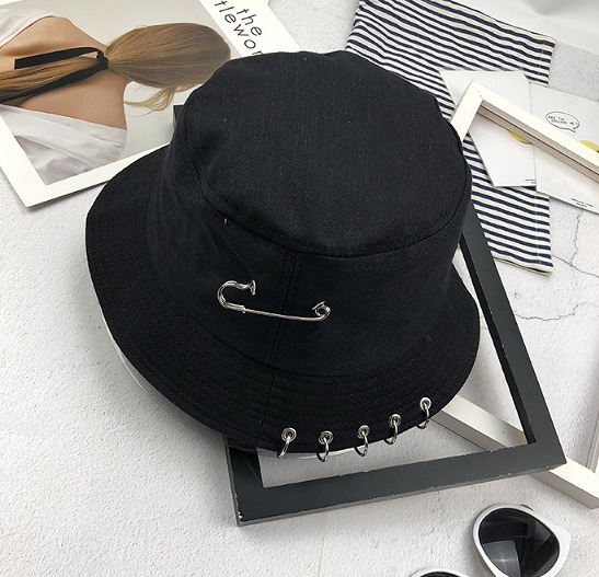 楽天市場】フリンジ バケットハット 黒 ブラック 無地 シンプル 帽子