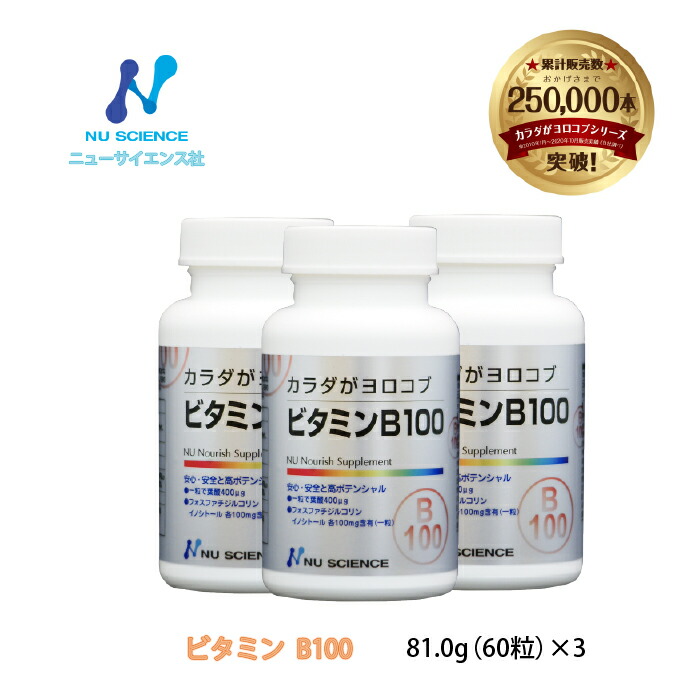 セール ３個セット代引き手数料無料 ニューサイエンス社 ビタミンB100 整えられたビタミンＢ群を含有 サプリメント