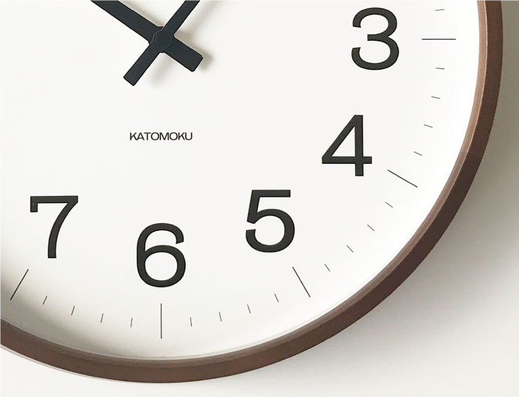 Katomoku Muku Clock 16 Ll Size ブラウン Km 116brrc 電波時計 掛け時計 連続秒針 大きいサイズ 名入れ対応品 Opendu17 Fr