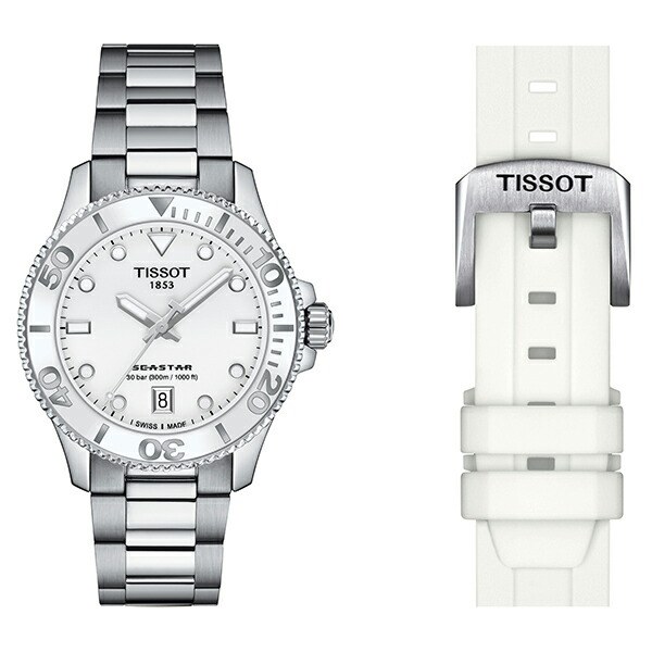 36ミリにサイズダウン！Tissot ティソ Seastar 1000 シースター クォーツ腕時計 スイス製腕時計 300ｍ防水 正規代理店商品 ダイバーウォッチ T120.210.11.011.00