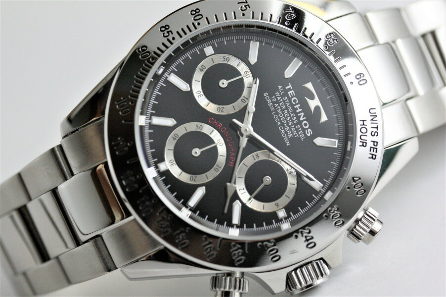 楽天市場】TECHNOS テクノス 10気圧防水 デイトナ クロノグラフ