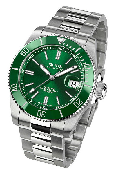 楽天市場】スイス製 EPOS エポス ネイビー・ダイバー自動巻き腕時計