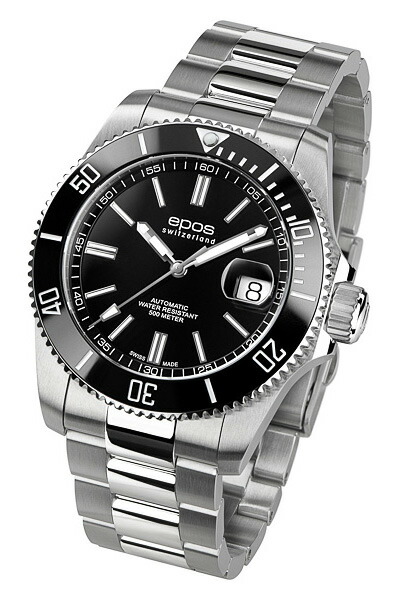 楽天市場】スイス製 EPOS エポス ネイビー・ダイバー自動巻き腕時計