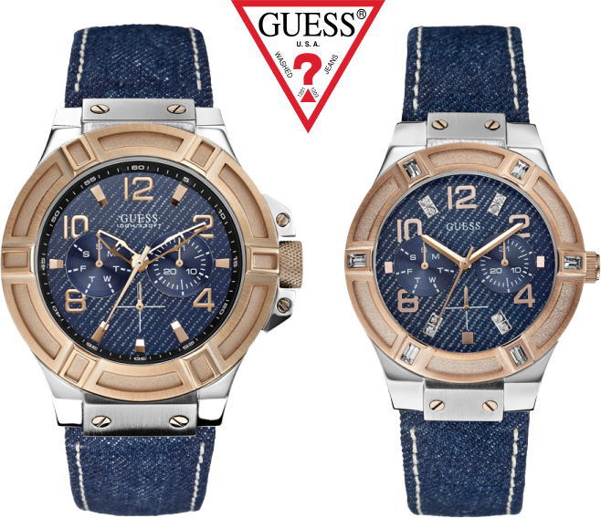 guess washed jeans watch