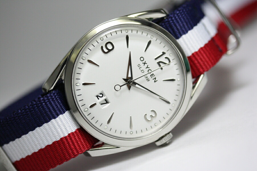 初回限定 世界限定8本 フランスのoxygen オキシゲン Sport38クォーツ デザイン ウォッチ ビックデイト 男女兼用腕時計 正規代理店商品 トリコロールカラー 楽天ランキング1位 Azurpiscines68 Fr