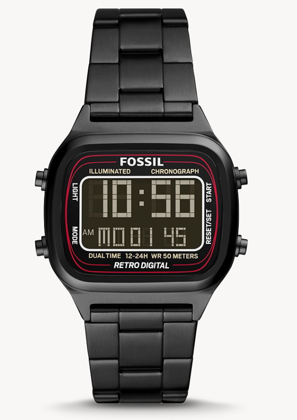 Fossil フォッシル Retro Digital レトロデジタル 黒ん坊 ひな形腕時計 デジタル時計 規格替え店屋品物 戴き物にもオススメ 送料無料 技倆時計 成人男性代腕時計 往者香 が清新 レトロなデジタルウォッチ World Odyssey Com