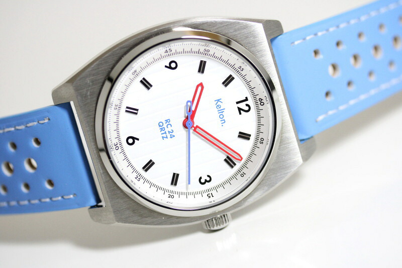 フランス Kelton ケルトン RC24 Blanche et Bleu ホワイト&ブルー クォーツ腕時計 メンズ