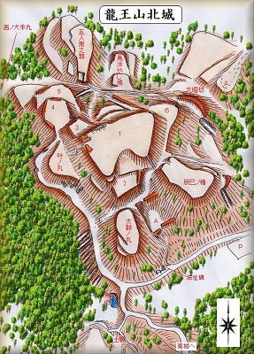 [完成品] 　竜王山城北城（天理市柳本町）日本の城　お城のジオラマ模型　プラモデル　城郭模型｜お城のジオラマ鍬匠甲冑屋