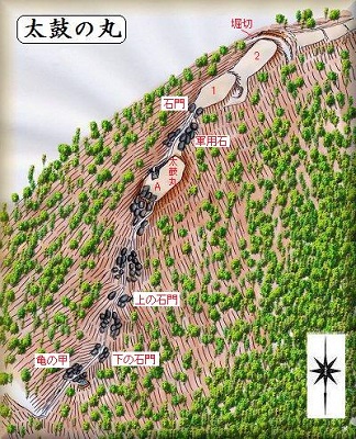 [完成品] 　太鼓の丸（和気町田土）日本の城　お城のジオラマ模型　プラモデル　城郭模型｜お城のジオラマ鍬匠甲冑屋