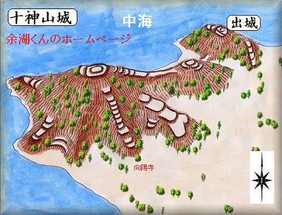 [完成品] 十神山城（安来市安来町十神）日本の城　お城のジオラマ模型　プラモデル　城郭模型｜お城のジオラマ鍬匠甲冑屋