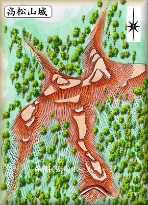 [完成品] 　高松山城(広島市安佐北区可部町下町屋）日本の城　お城のジオラマ模型　プラモデル　城郭模型｜お城のジオラマ鍬匠甲冑屋