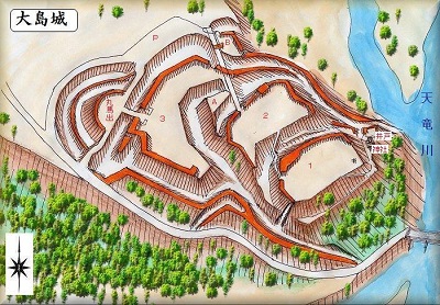 [完成品] 大島城・台城　(松川町元大島台城公園）日本の城　お城のジオラマ模型　プラモデル　城郭模型｜お城のジオラマ鍬匠甲冑屋