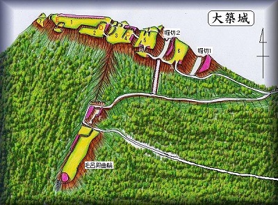 [完成品] 大築城（都幾川村麦原）日本の城　お城のジオラマ模型　プラモデル　城郭模型｜お城のジオラマ鍬匠甲冑屋