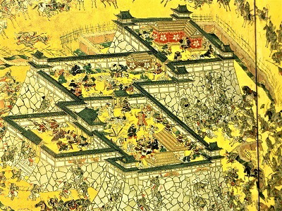 [完成品]　屏風絵　蔚山城　ケース付き　ミニサイズ　倭城　日本の城　お城　ジオラマ　模型　プラモデル　城郭模型　屏風画｜お城のジオラマ鍬匠甲冑屋