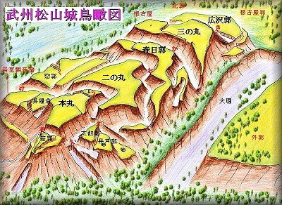 [完成品] 　松山城（埼玉県吉見町字城山）日本の城　お城のジオラマ模型　プラモデル　城郭模型｜お城のジオラマ鍬匠甲冑屋