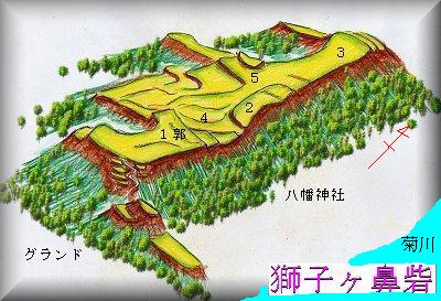 [完成品] 　獅子ヶ鼻砦（静岡県小笠郡大東町大石）　　日本の城　お城のジオラマ模型　プラモデル　城郭模型｜お城のジオラマ鍬匠甲冑屋