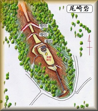 [完成品] 　尾崎砦（静岡県芝川町内房字尾崎）　日本の城　お城のジオラマ模型　プラモデル　城郭模型｜お城のジオラマ鍬匠甲冑屋