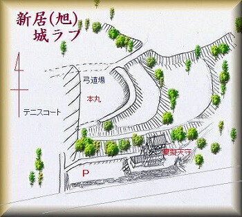 [完成品] 　新居城・旭城（尾張旭市新居町寺田城山公園）日本の城　お城のジオラマ模型　プラモデル　城郭模型｜お城のジオラマ鍬匠甲冑屋