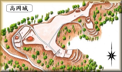 [完成品] 　高岡城（鈴鹿市高岡町字森山）日本の城　お城のジオラマ模型　プラモデル　城郭模型｜お城のジオラマ鍬匠甲冑屋