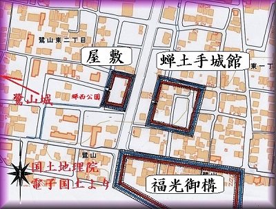 [完成品] 蝉土手城館（岐阜市鷺山東）日本の城　お城のジオラマ模型　プラモデル　城郭模型｜お城のジオラマ鍬匠甲冑屋