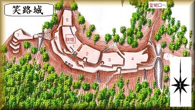 [完成品] 　笑路城（亀岡市西別院町笑路風呂ヶ谷）日本の城　お城のジオラマ模型　プラモデル　城郭模型｜お城のジオラマ鍬匠甲冑屋
