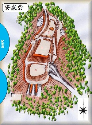 [完成品] 　安威砦（茨木市安威４丁目天神山）　　日本の城　お城のジオラマ模型　プラモデル　城郭模型｜お城のジオラマ鍬匠甲冑屋