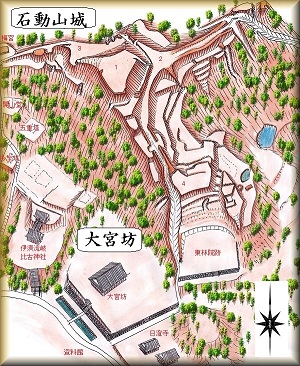 [完成品] 石動山城（中能登町石動山）日本の城　お城のジオラマ模型　プラモデル　城郭模型｜お城のジオラマ鍬匠甲冑屋