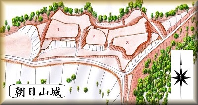 [完成品] 朝日山城（金沢市加賀朝日町）日本の城　お城のジオラマ模型　プラモデル　城郭模型｜お城のジオラマ鍬匠甲冑屋