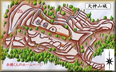 [完成品] 天神山城（魚津市小川寺天神山）　日本の城　お城のジオラマ模型　プラモデル　城郭模型｜お城のジオラマ鍬匠甲冑屋
