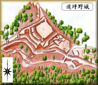 [完成品] 道坪野城（小矢部市峯坪野474）日本の城　お城のジオラマ模型　プラモデル　城郭模型｜お城のジオラマ鍬匠甲冑屋