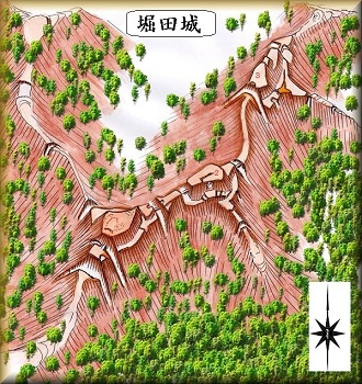 [完成品] 堀田城（氷見市堀田）日本の城　お城のジオラマ模型　プラモデル　城郭模型｜お城のジオラマ鍬匠甲冑屋