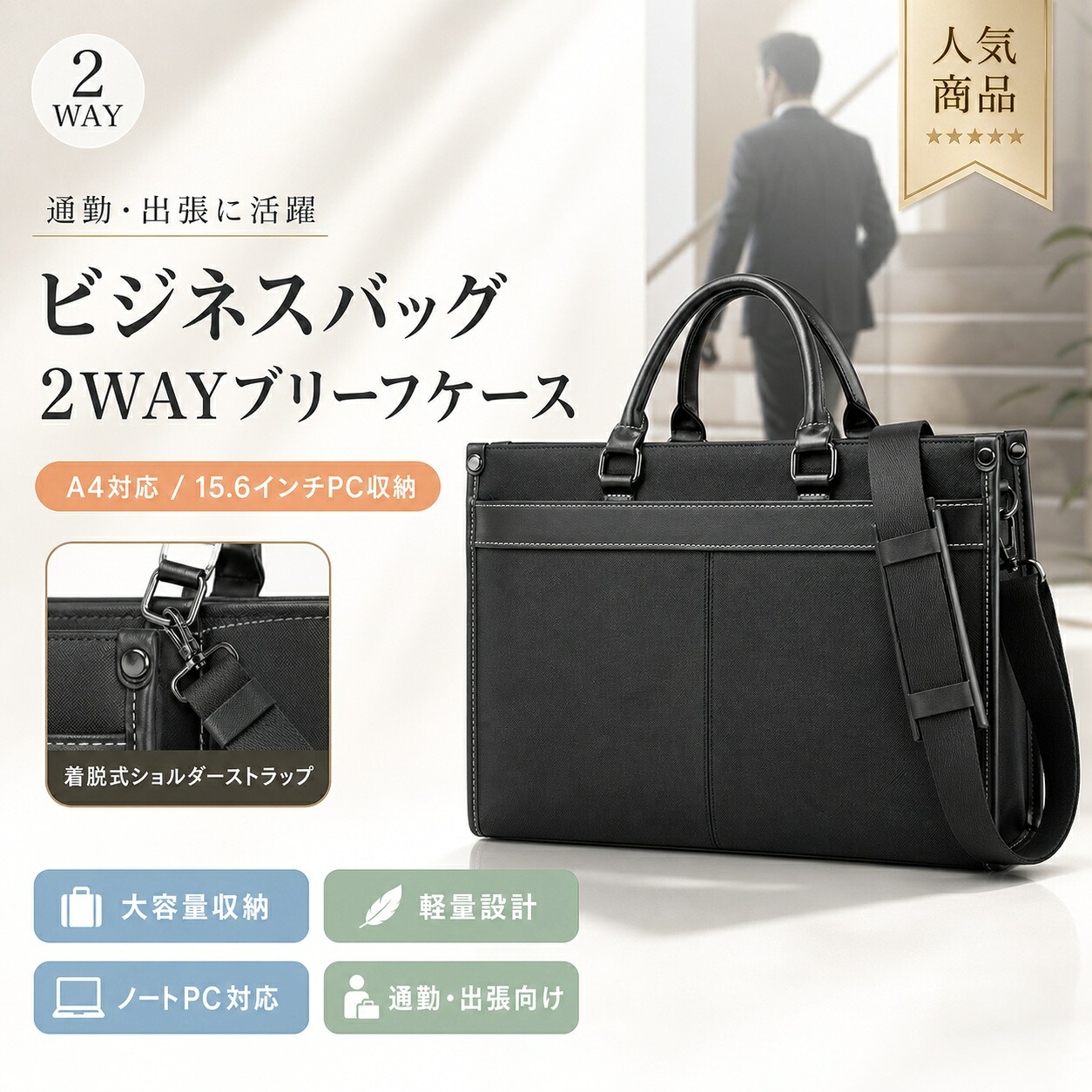 【??先着100名制限事項 5%OFF??】商行為御徒面子 メンズ A4相応う 2WAY 大収容能力 15.6inパソコン相応う 多衣嚢 独立独行型 撥水製造 軽さ 通い御徒面子 就活 リクルート御徒面子 ブリーフ容れもの 肩口胴締め付き添い人 出張 黒いこと バッグ・小物・ブランド雑貨-フルウィッグ・全頭かつら