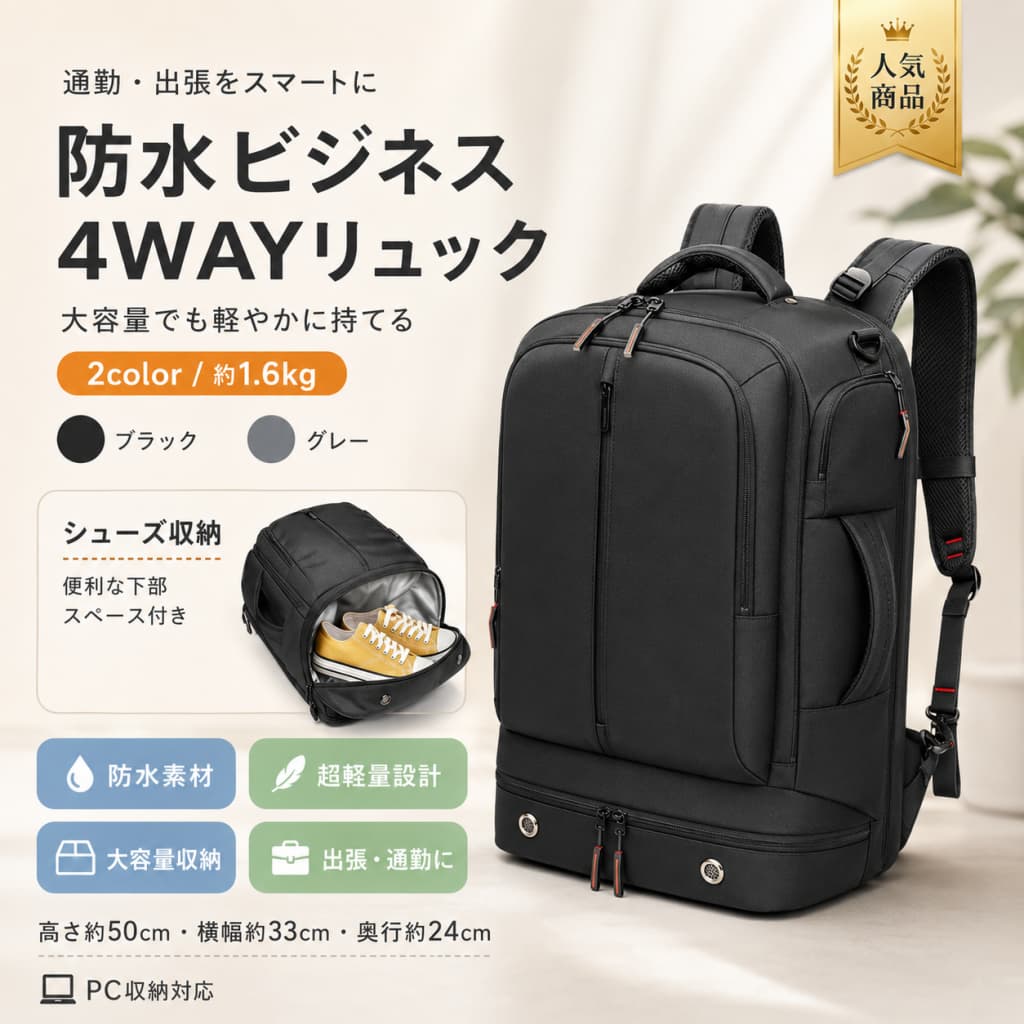 【6月押さえる★最大限度1,500円OFF＆10%OFFクーポン券別れ別れ中】  商行為背嚢 40L メンズ 大静電容量 雨合羽 3way 背嚢 うしろ側容器に並べる 多役立つこと マイコン納める A4相応う 旅する 体育館 防災 通い 出張 今めかしい