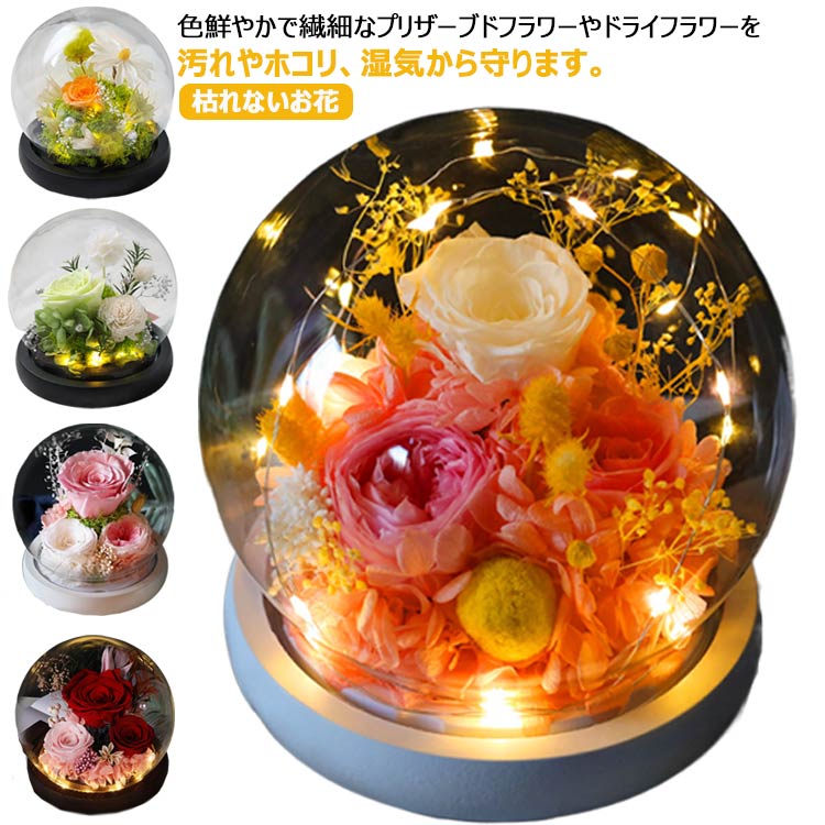 【ポイント5倍】【送料無料】プリザーブドフラワー ガラスドーム バラ プレゼント 誕生日 花 枯れないお花 ギフト 退職祝い 結婚祝い 結婚記念日 結婚式 電報 還暦祝い お祝い 贈り物 お見舞い 送別会 お誕生日 卒業祝い かわいい 母の日 フラワー インテリア 縁起物