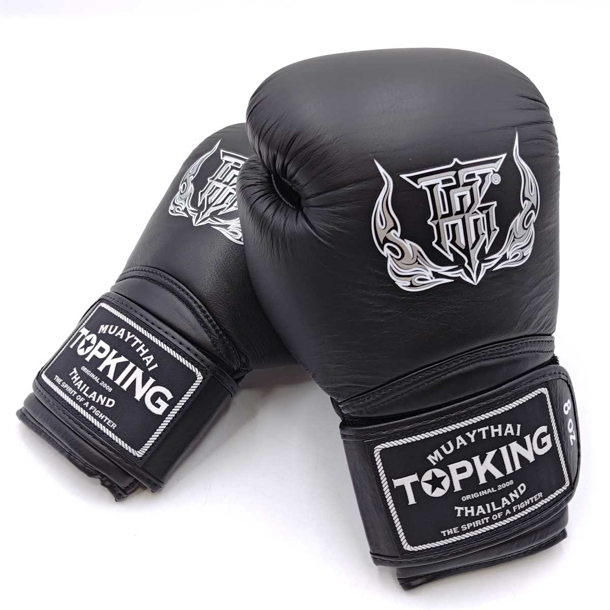 【中古】TOP KING トップキング グローブ スーパーエアー 本革製 8oz ブラック 格闘技 ボクシング