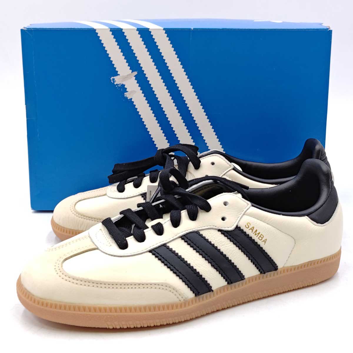 【中古・未使用品】アディダス オリジナルス サンバ OG SAMBA 26cm クリームホワイト/コアブラック/サンドストレータ ID0478 ADIDAS Originals スニーカー