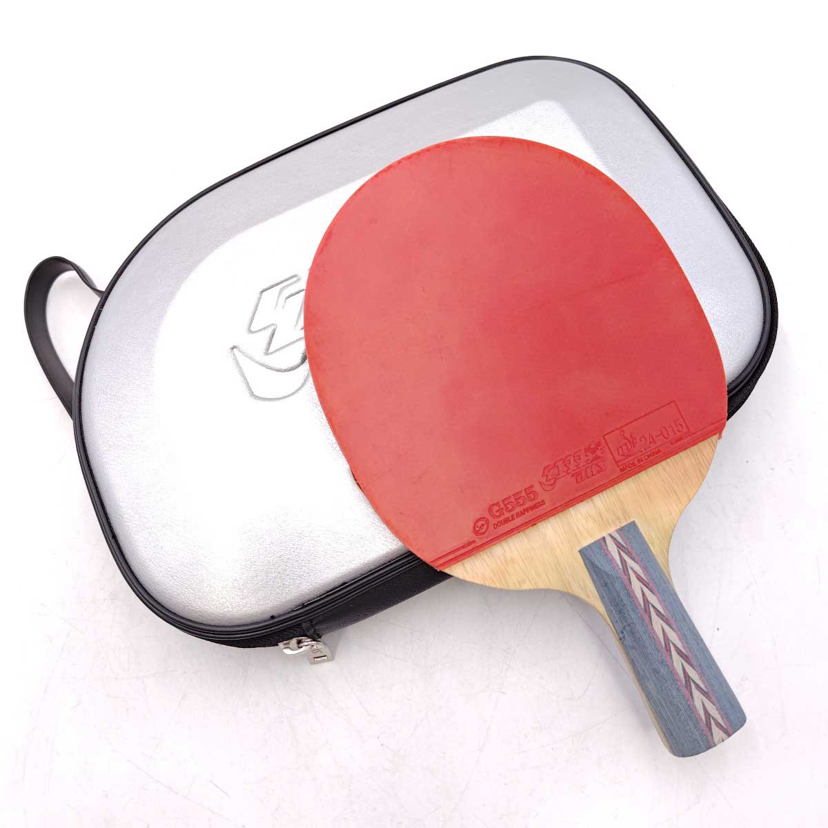 【中古】紅双喜 DHS HURRICANE ハリケーン NO.1 キョウヒョウ 中ペン 卓球ラケット ラバー G555 赤 キョウヒョウ3 黒