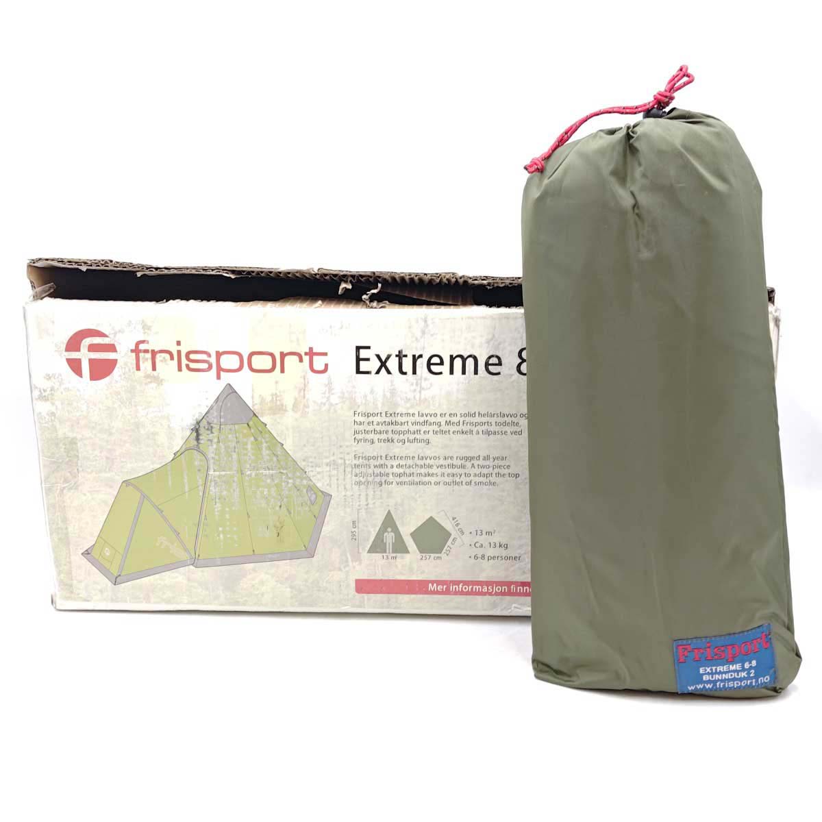 【中古・未使用品】Frisport フリスポート エクストリーム 8 lavvo 8人用ティピーテント グランドシート付 ワンポール 焚き火 アウトドア キャンプ