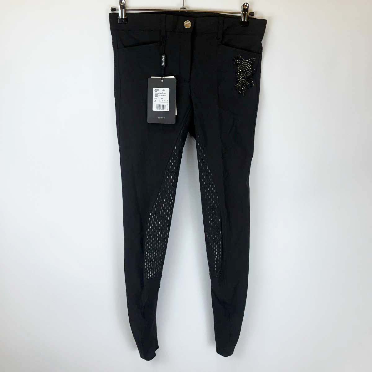 【中古・未使用品】エクイライン EQUILINE GEMMAG キュロット パンツ フルグリップ 42 ブラック N08923 レディース 乗馬ズボン 馬術