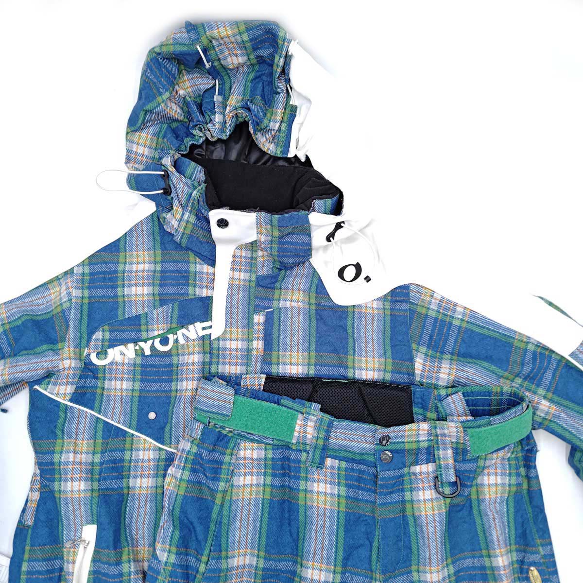 【中古】[上下セット] オンヨネ スキーウェア OUTER JACKET PANT ブルー(チェック) ONT97112-YB/ONP97159-P ONYONE スノージャケット パンツ