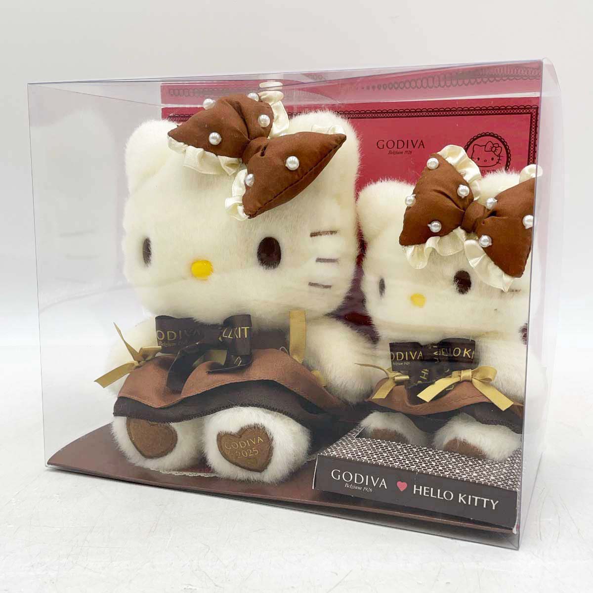 【中古】[2点セット] サンリオ GODIVA?ハローキティ キティちゃん 2025 ぬいぐるみ マスコットホルダー