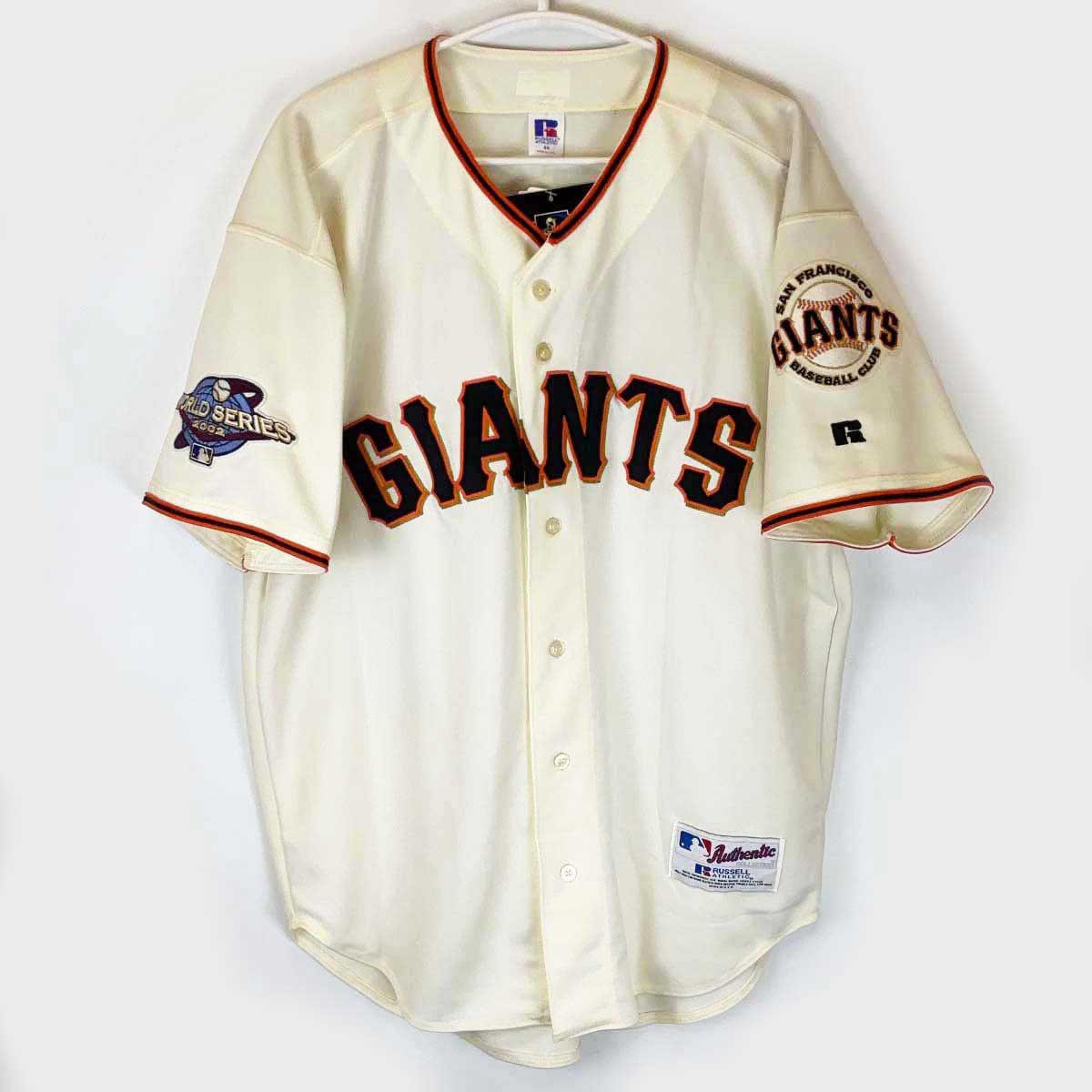 【中古・未使用品】RUSSELL ATHLETIC ラッセルアスレティック サンフランシスコ・ジャイアンツ ユニフォーム #25 バリー・ボンズ 44 MLB ワールドシリーズパッチ付き