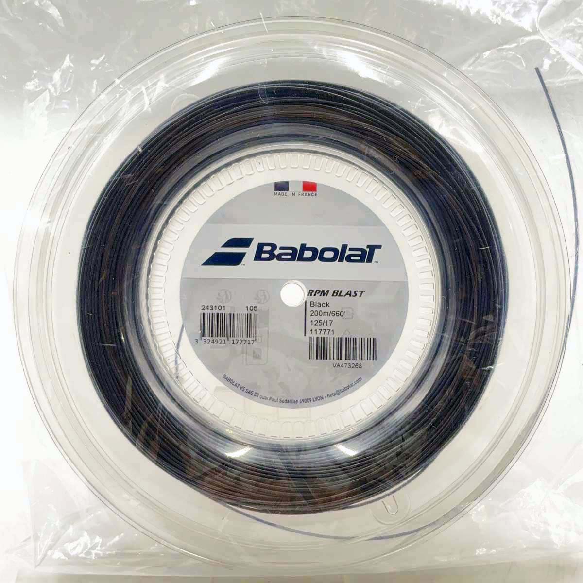 【中古・未使用品】バボラ RPM ブラスト BLAST 125 硬式 テニス ストリング ガット 200m ロール ブラック 243101 BABOLAT 1.25mm