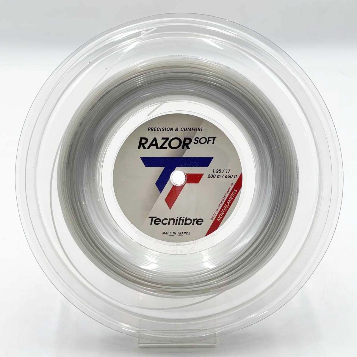 【中古・未使用品】テクニファイバー Tecnifibre RAZOR SOFT 125 硬式テニス ストリング ガット 200m ロール レーザーソフト ホワイト 04RRAS125W 1.25mm
