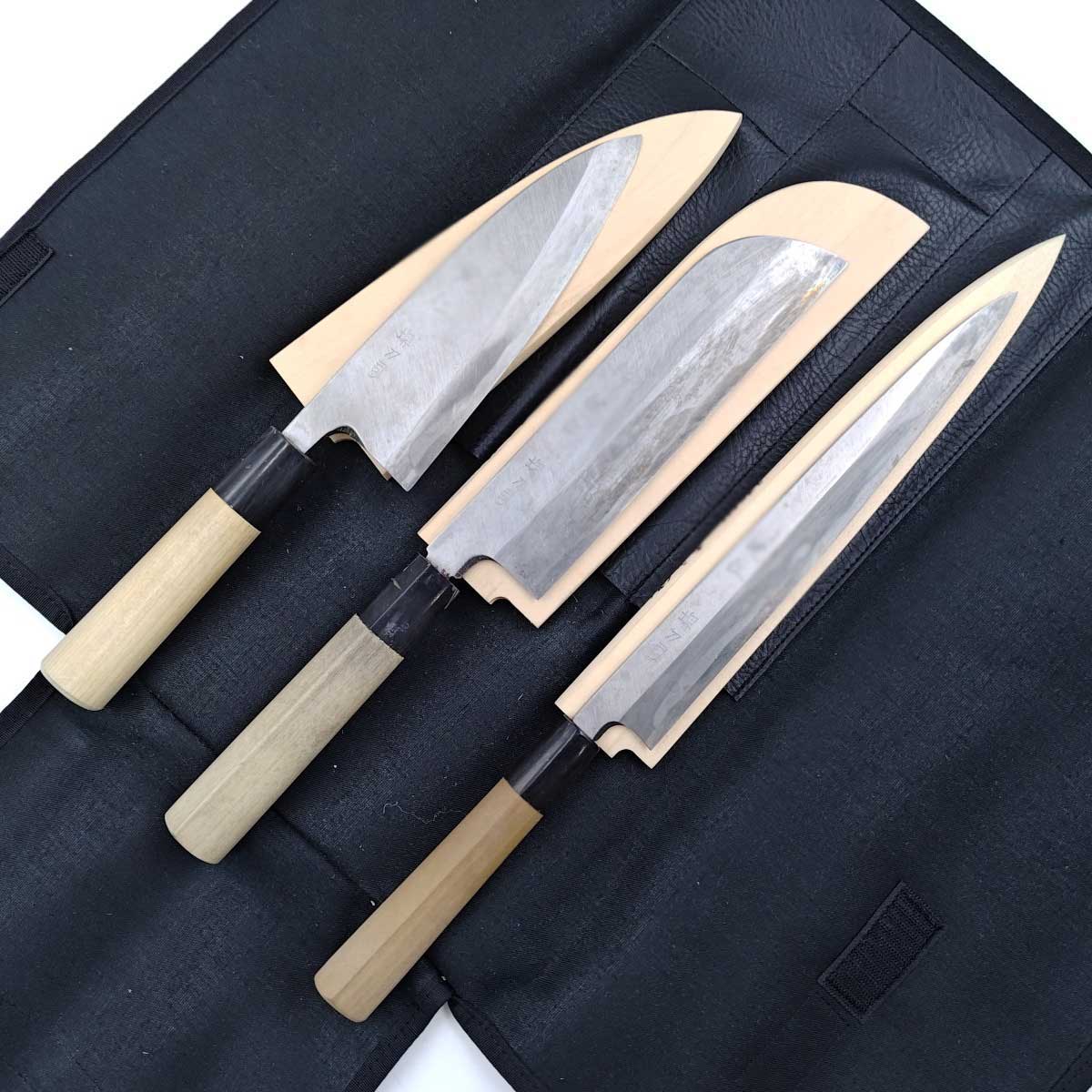【中古】[3点書き割り] 堺まかない方 堺刀司 柳刃 出刃 形薄刃まかない方 和まかない方