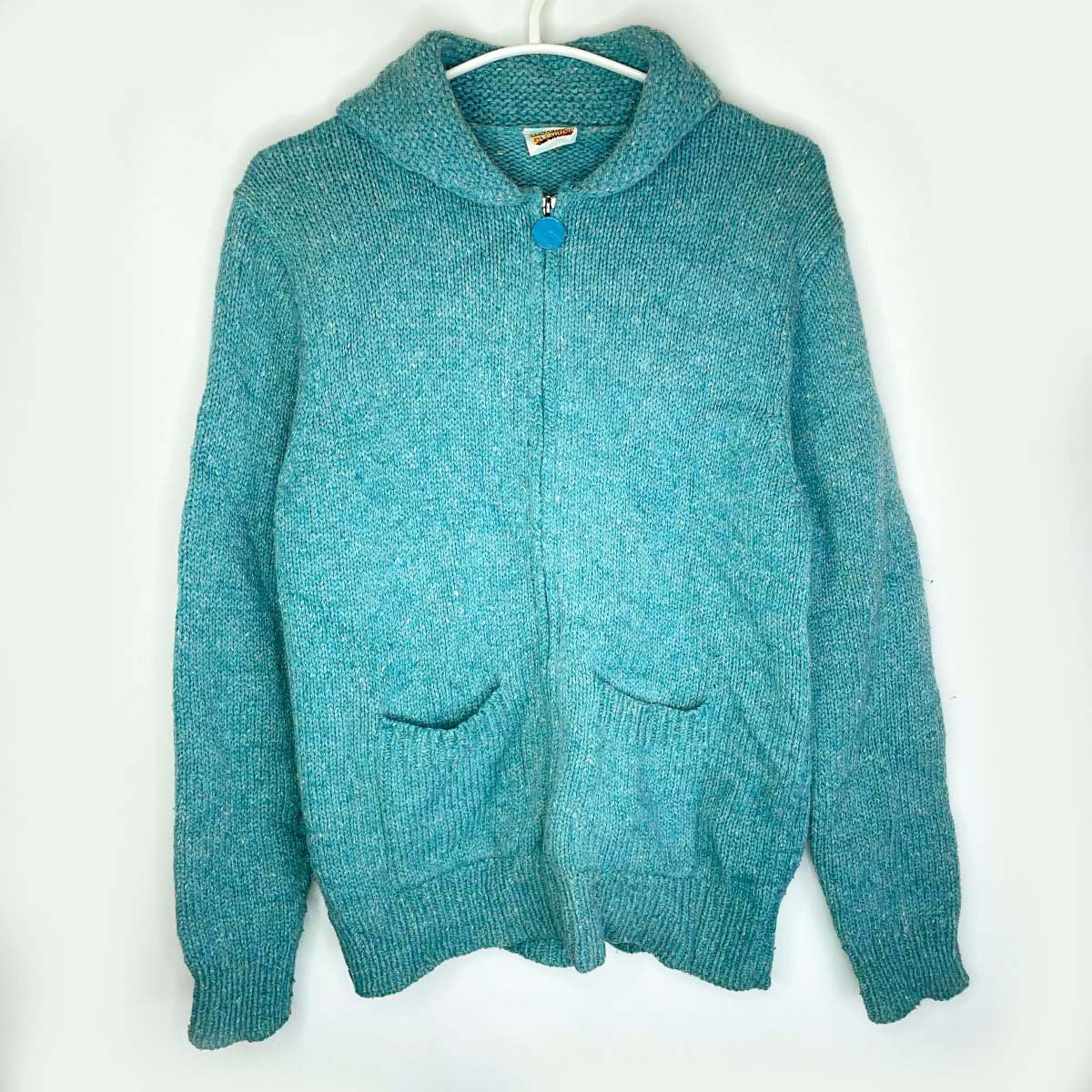 【中古】ヒステリックグラマー FIRE BEAR 病的興奮ベアー 編み物 ジップアップ F 青色 レディース HYSTERIC GLAMOUR