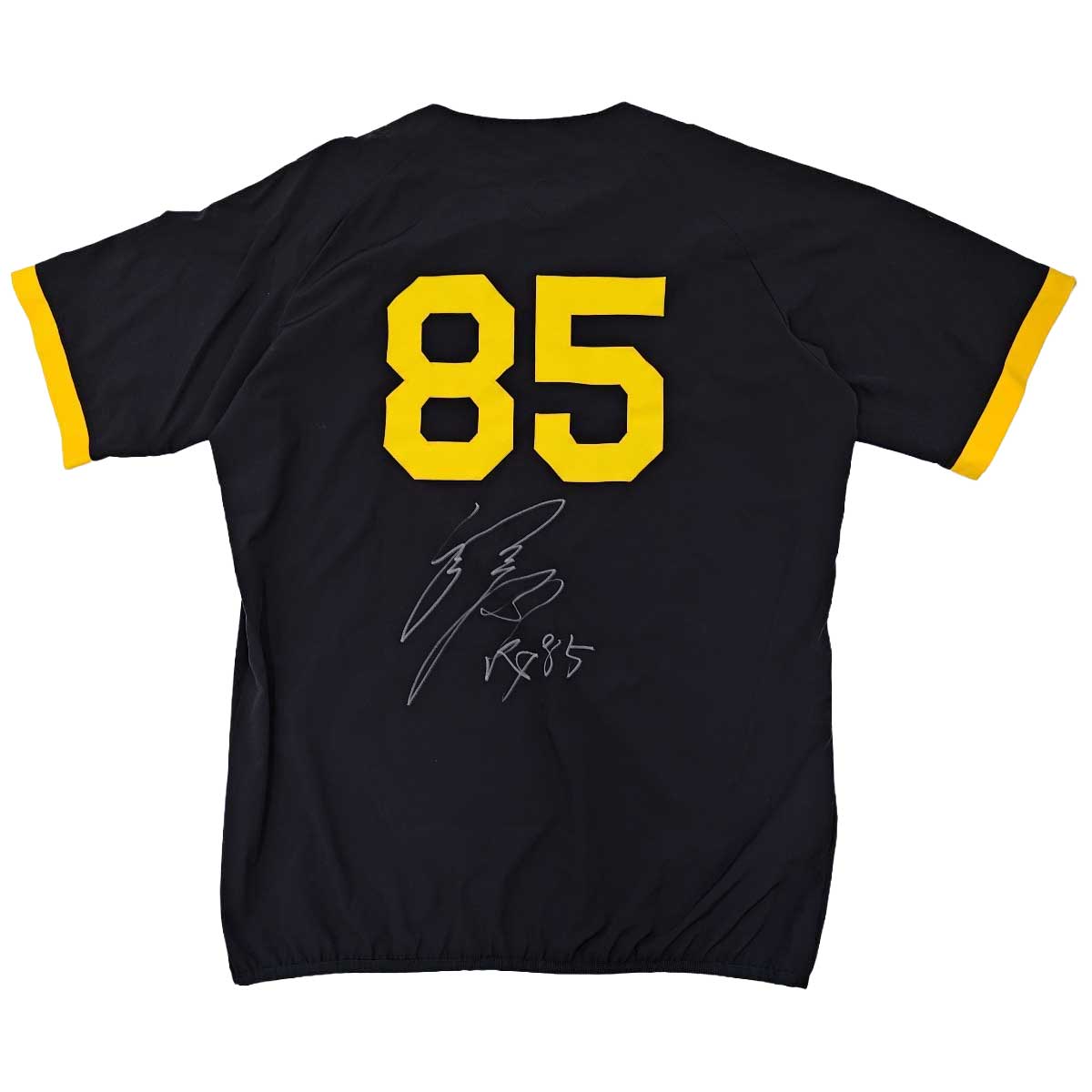 【中古】ミズノ 阪神タイガース 実当てはめる ハーフジップティーシャツ 読み合わせる着 #85 福原忍 ふり出し品 2XO MIZUNO NPB 労働者階級ベイスボール 肉筆息差し入り口・入口