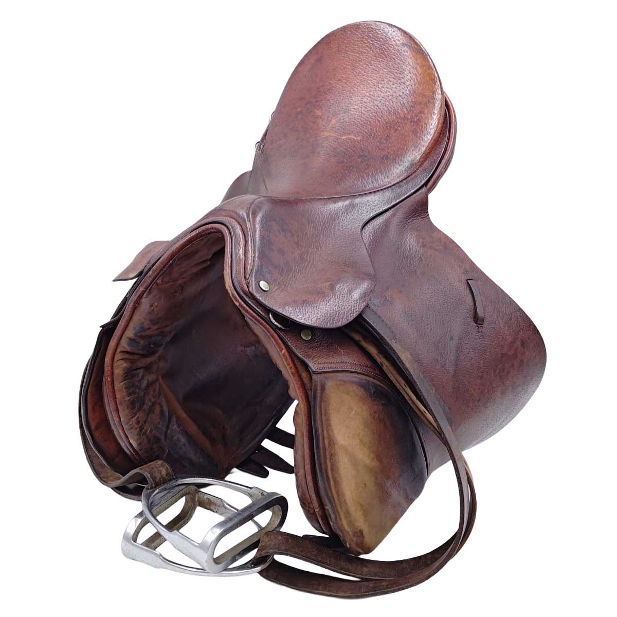 【中古】John Leckie \u0026 Co. 乗り馬用 差しつかえ鞍 ジャンピングサドル ヴィンテージ アンティーク ※大きさ等曖昧模糊たる 連合王国製 Walsall