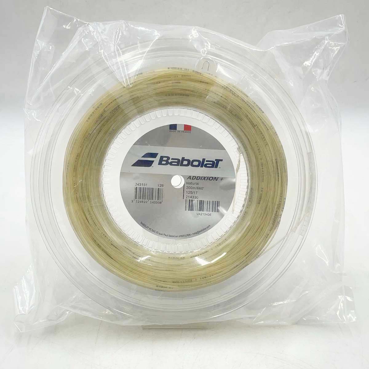 【中古・未使用品】バボラ ADDIXION＋ 125 硬式 テニス ストリング ガット アディクションプラス 200m ロール ナチュラル 243151 BABOLAT 1.25mm｜カウカウキング 店