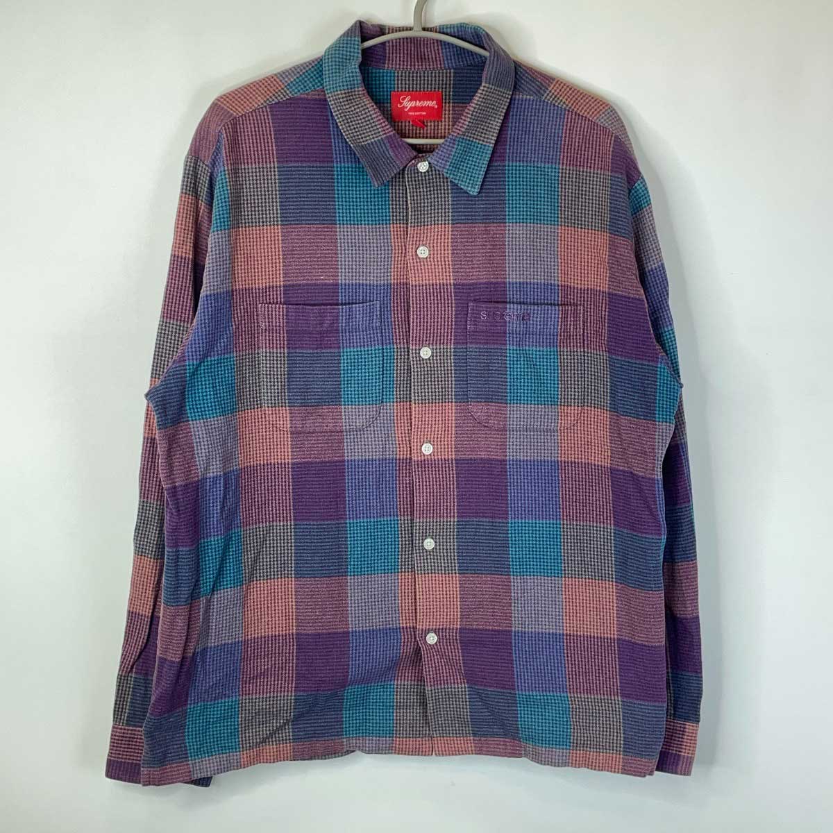 【中古】Supreme Plaid Flannel Shirt 綿ネルプルオーバー L マルチ色合い メンズ シュプリーム ボックス席影ぼうし